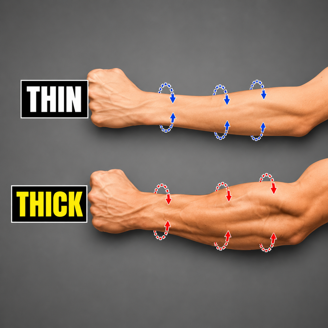 Thin to Thick arm canges