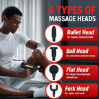 Premium & Portable Deep Tissue Massage Gun with 4 Interchangeable Massage Heads & 6 Speed Levels – USB Rechargeable Auto Body Fit