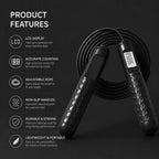 Smart Digital Adjustable Speed Jump Rope with LCD Counter – Fitness Skipping Rope Auto Body Fit