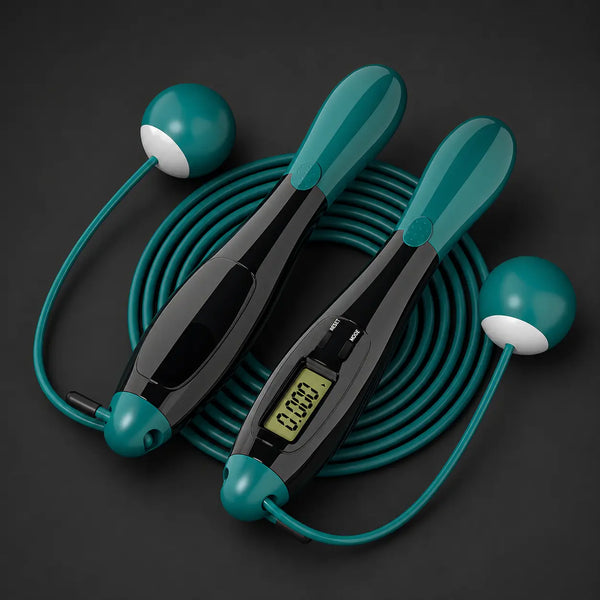 Premium Smart Jump Rope with LCD Counter – Weighted Cordless Fitness Rope 2-in-1 Auto Body Fit
