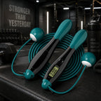 Premium Smart Jump Rope with LCD Counter – Weighted Cordless Fitness Rope 2-in-1 Auto Body Fit