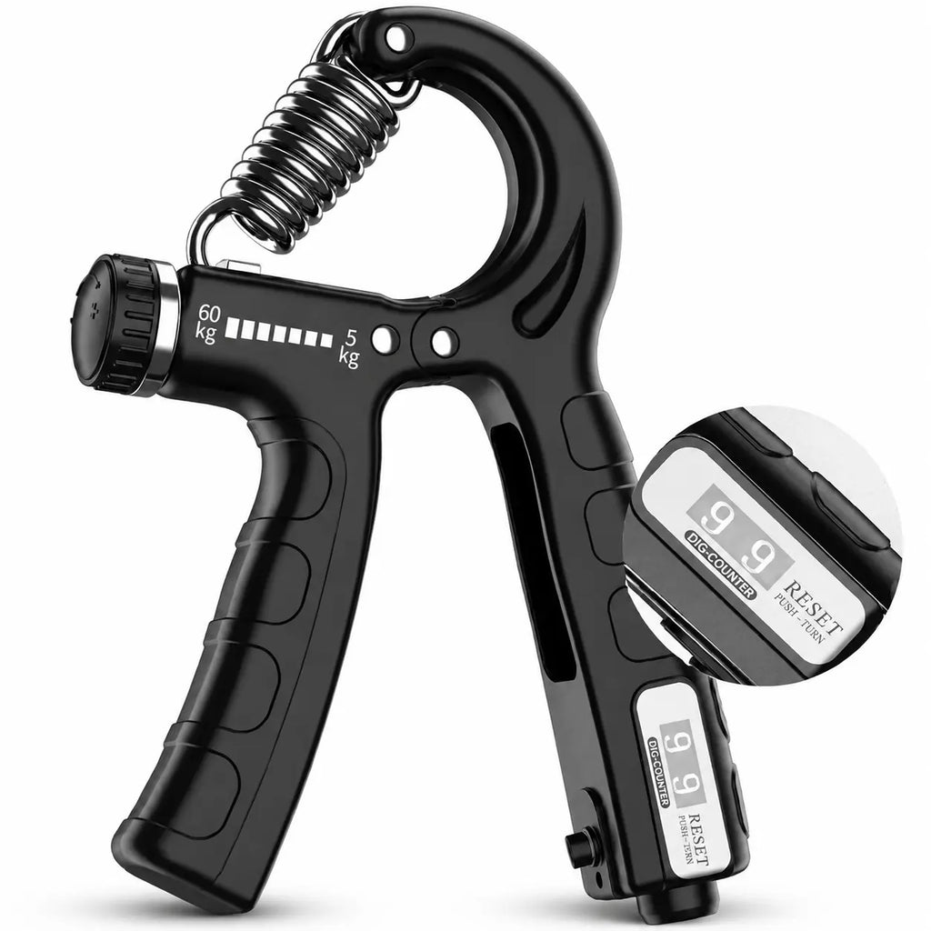 Premium & Adjustable Hand Grip Exerciser 5-60KG with Digital Counter Auto Body Fit