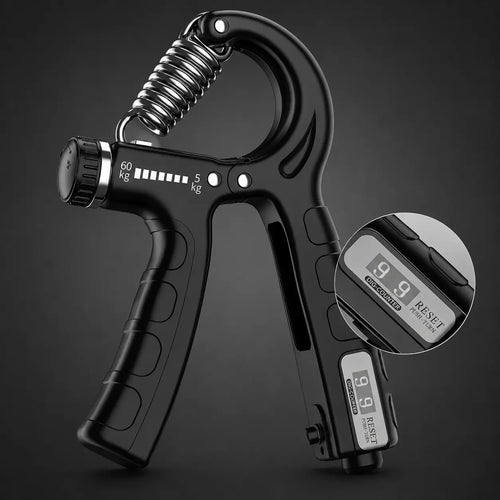 Premium & Adjustable Hand Grip Exerciser 5-60KG with Digital Counter Auto Body Fit